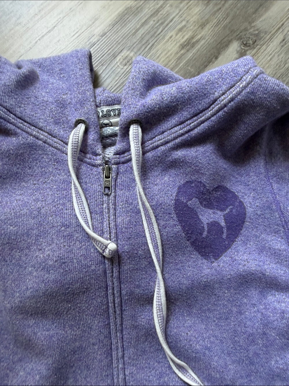PINK Victoria's Secret Lavender/Purple Zip-Up Hoodie - Picture 2 of 6